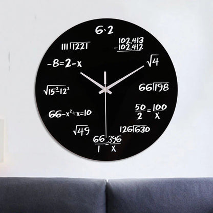 Mathematics Themed Silent Wall Clock – Stylish & Intellectual Design