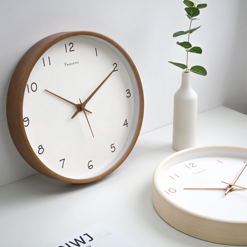 Simple Solid Wood Analogue Wall Clock (10")
