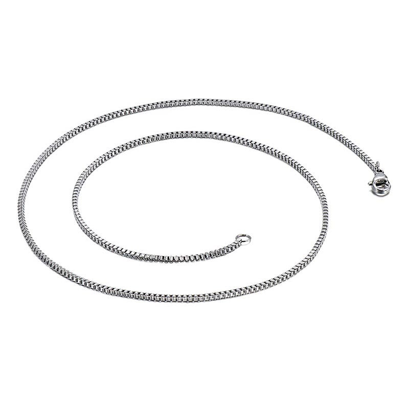 Mens Box Chain Stainless Steel Gift for Boyfriend