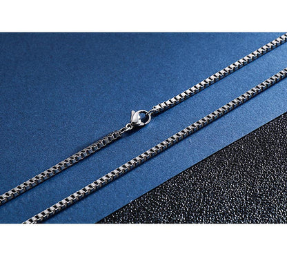 Mens Box Chain Stainless Steel Gift for Boyfriend