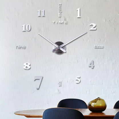 3D DIY Acrylic Sticker Wall Décor Clock – Customizable & Modern Design