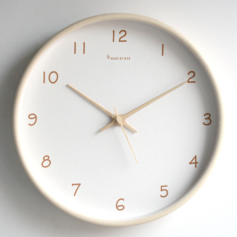 Simple Solid Wood Analogue Wall Clock (10")