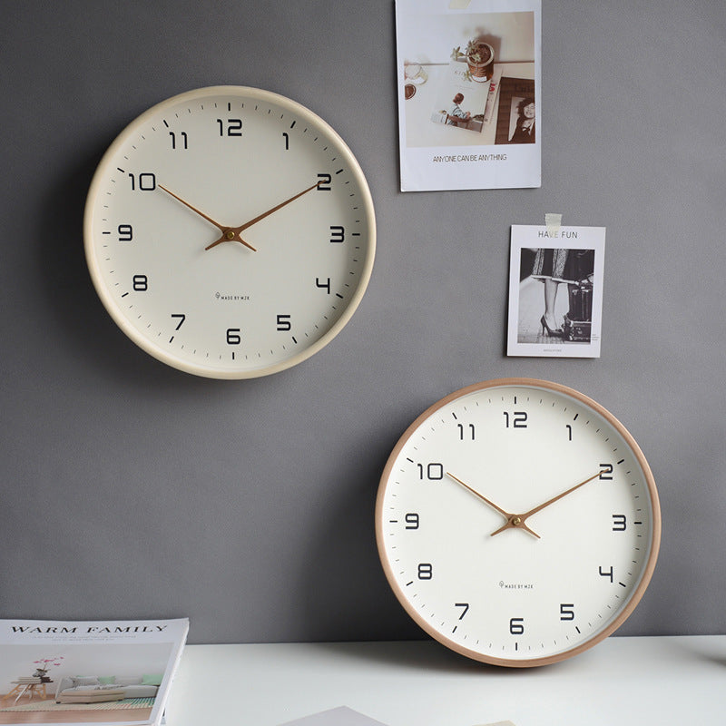 Minimalist Solid Wood Silent Wall Clock (10")