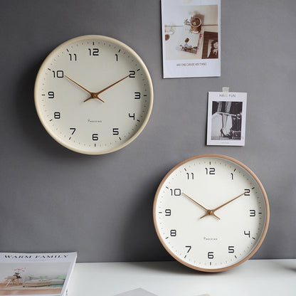 Minimalist Solid Wood Silent Wall Clock (10")