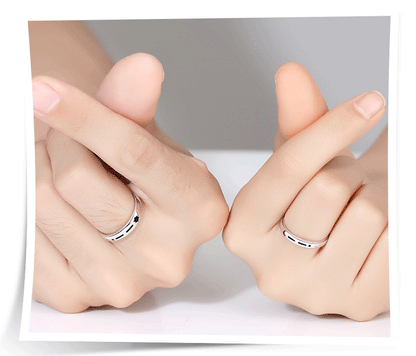 Custom Matching Sun and Moon Promise Rings Set for Two