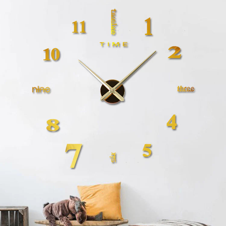 3D DIY Acrylic Sticker Wall Décor Clock – Customizable & Modern Design