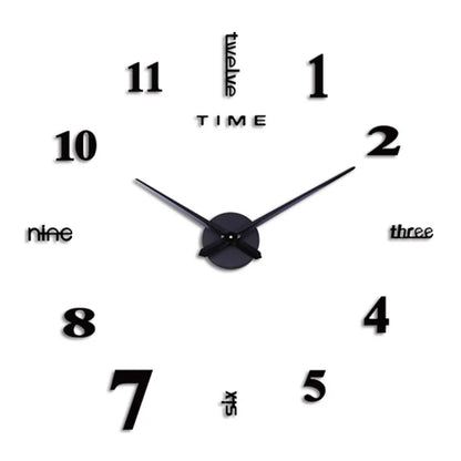 3D DIY Acrylic Sticker Wall Décor Clock – Customizable & Modern Design