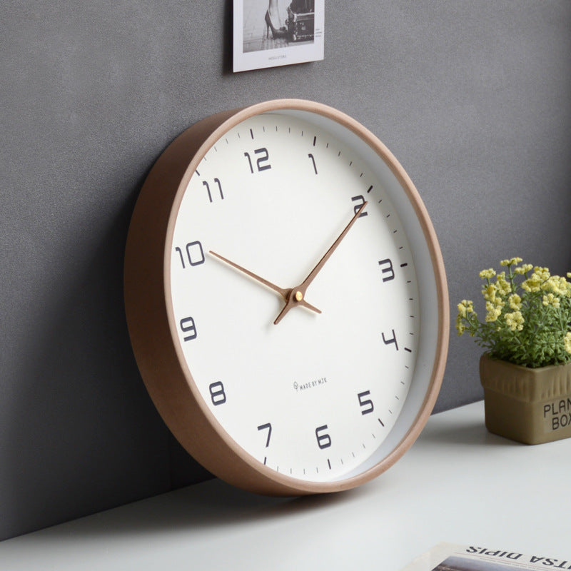 Minimalist Solid Wood Silent Wall Clock (10")