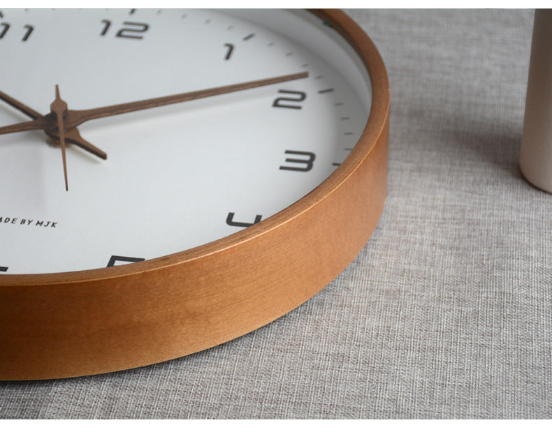 Minimalist Solid Wood Silent Wall Clock (10")