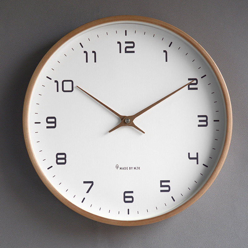 Minimalist Solid Wood Silent Wall Clock (10")