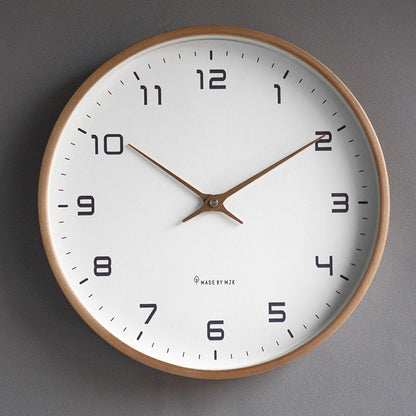 Minimalist Solid Wood Silent Wall Clock (10")