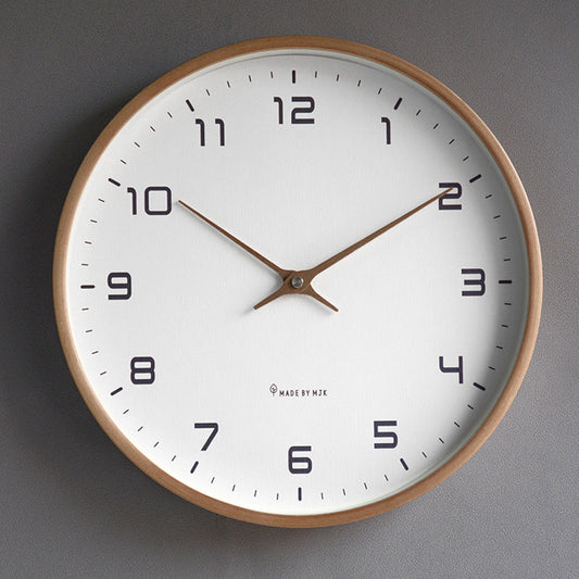 Minimalist Solid Wood Silent Wall Clock (10")