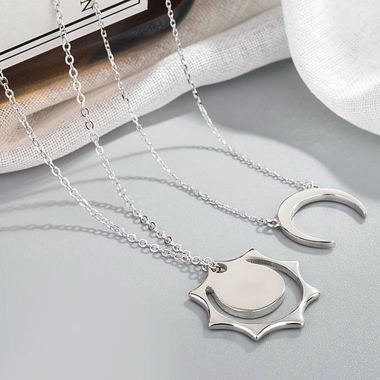 Sun and Moon Promise Couple Necklaces Gift