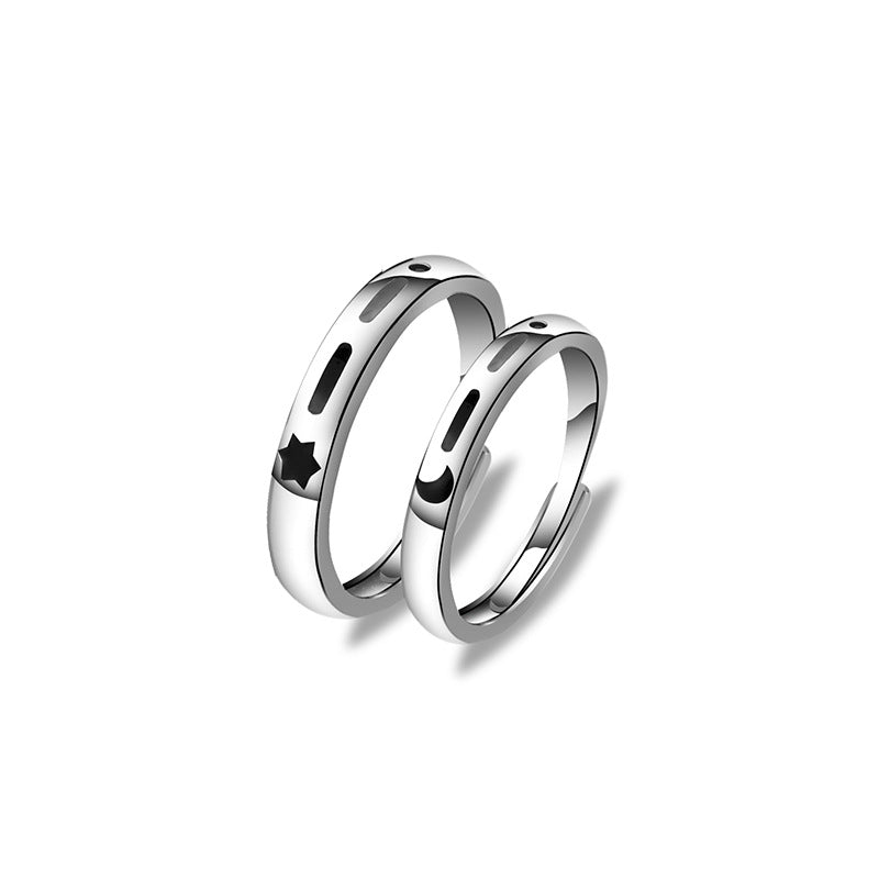 Custom Matching Sun and Moon Promise Rings Set for Two