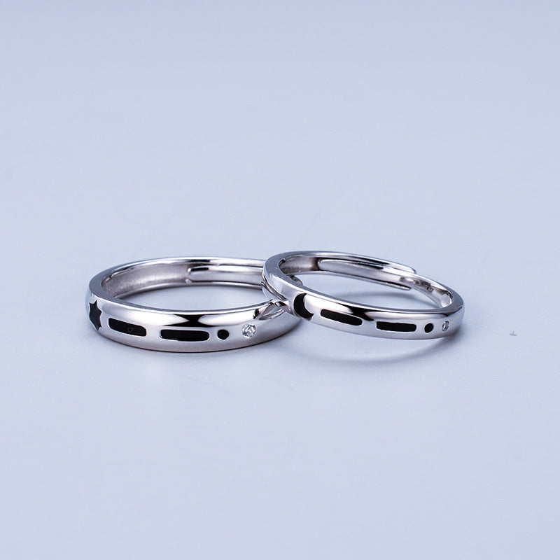 Custom Matching Sun and Moon Promise Rings Set for Two