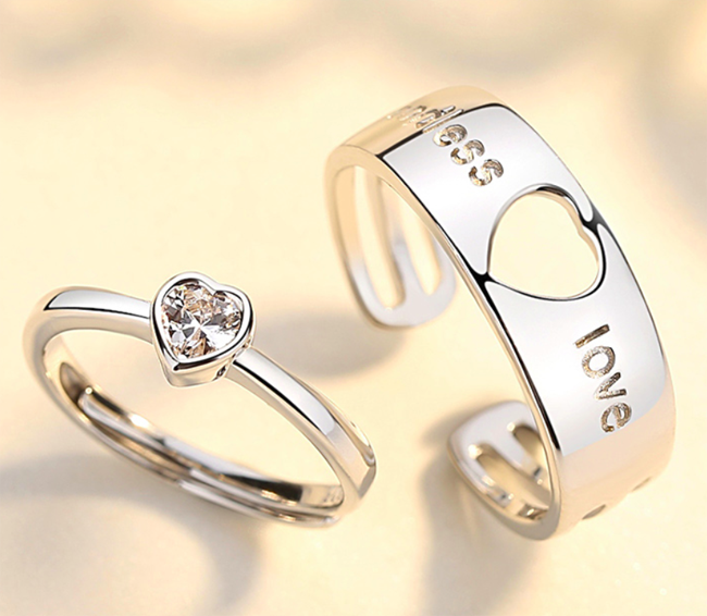 Endless Love Promise Rings Couple Valentines Gift (Adjustable Size)