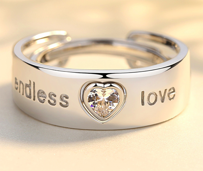 Endless Love Promise Rings Couple Valentines Gift (Adjustable Size)