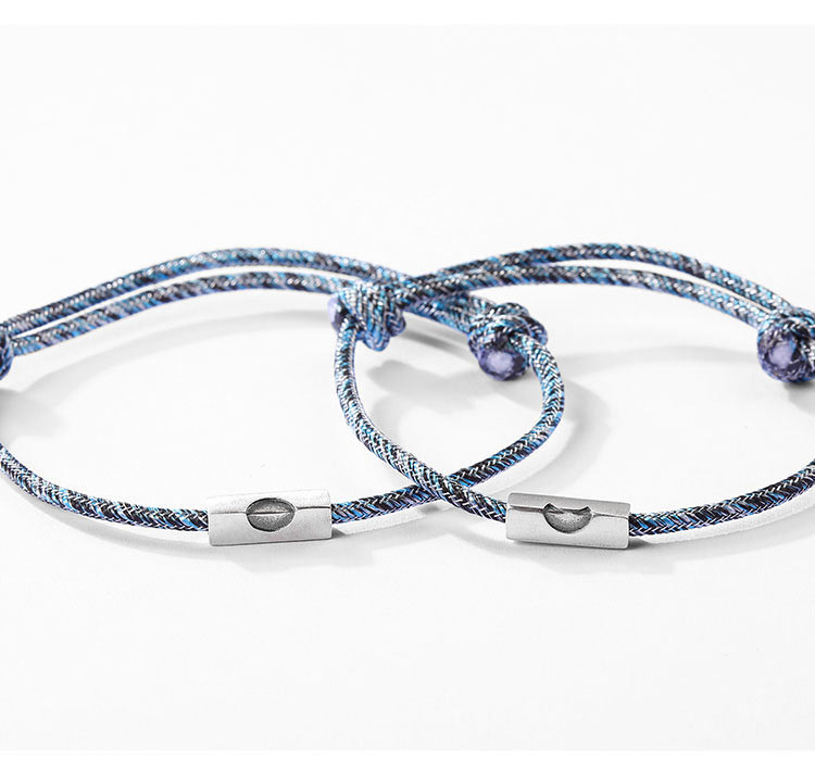 Engravable Sun and Moon Friendship Bracelets Set for 2