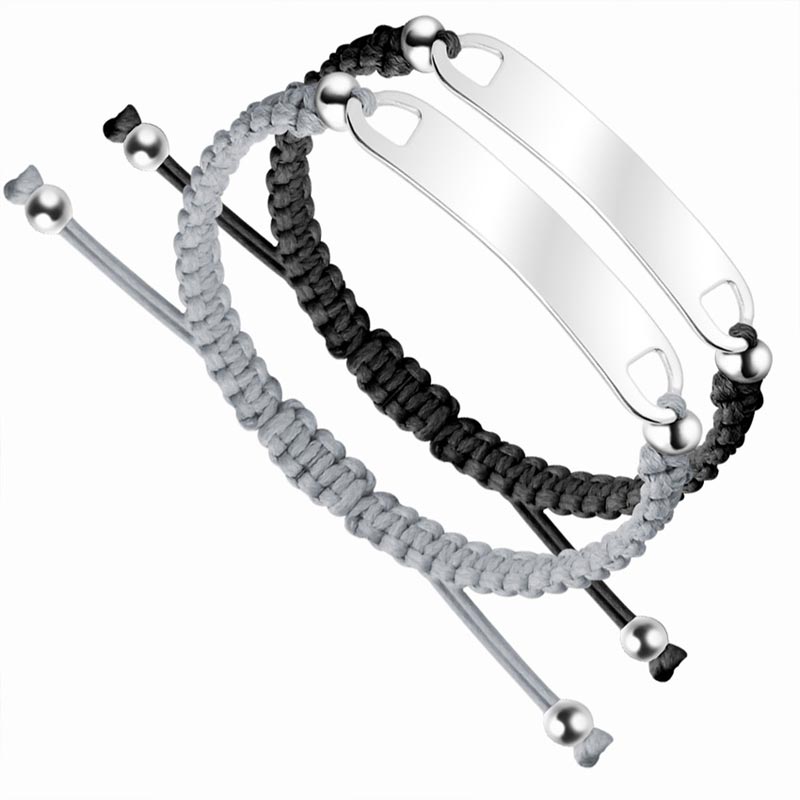 Custom Engraved Charm Bracelet for Men
