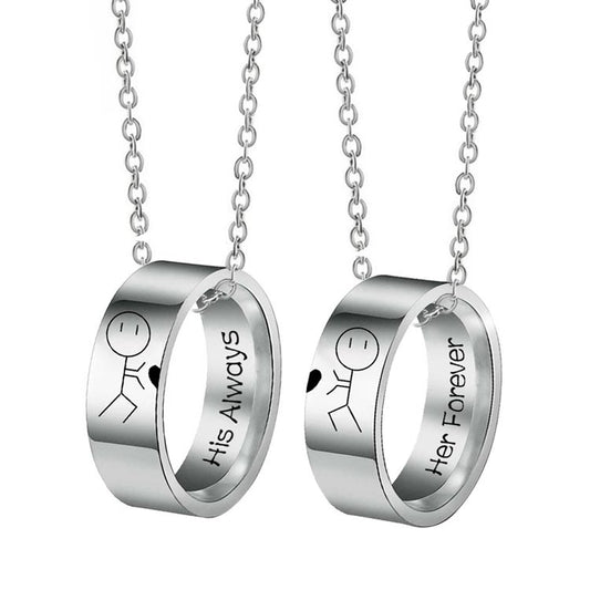 Engraved Funny Necklaces Set for Couples