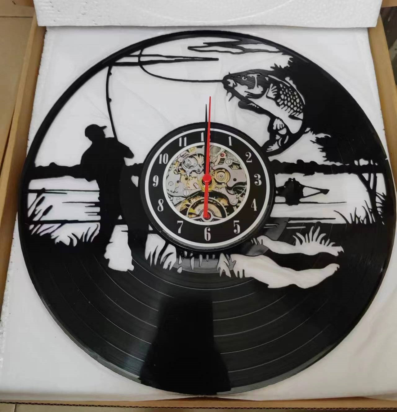 Best Gift for Fishing Hobby Vinyl Wall Clock