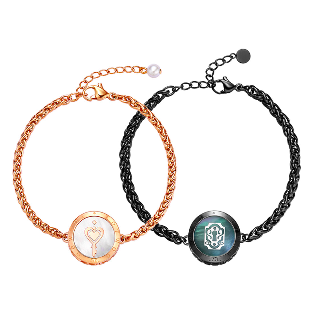 Lock and Key Bond Touch Bracelets Set for 2 Gullei.com