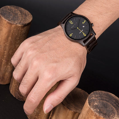 Matching Wood Couple Watch Set with Custom Engraving