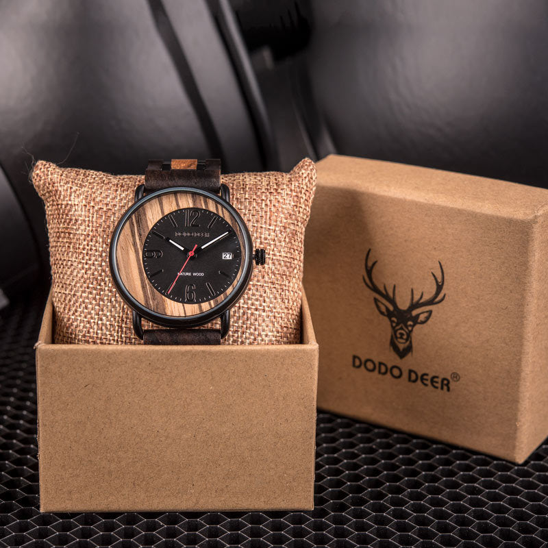 Matching Wood Couple Quartz Watch Set