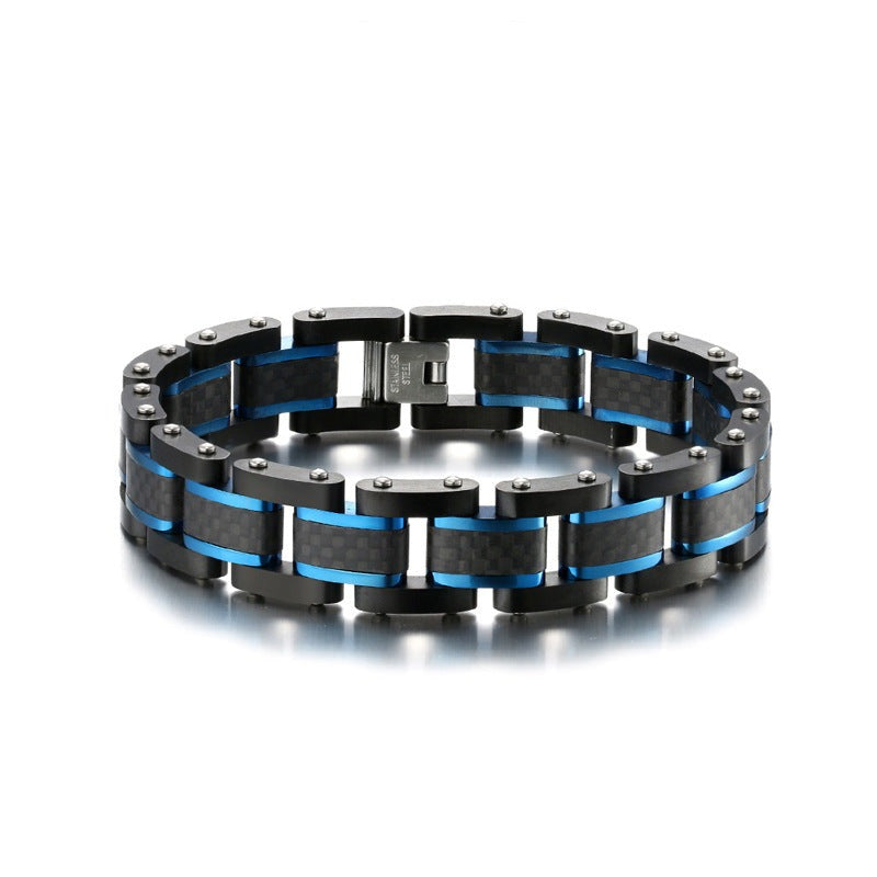 Mens Custom Bracelet 8.6 Inches Carbon Fiber