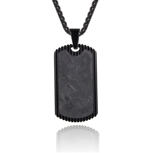 Engravable Army Tag Mens Pendant Necklace