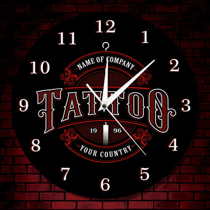 Custom Name Wall Clock Gift for Tattoo Artist