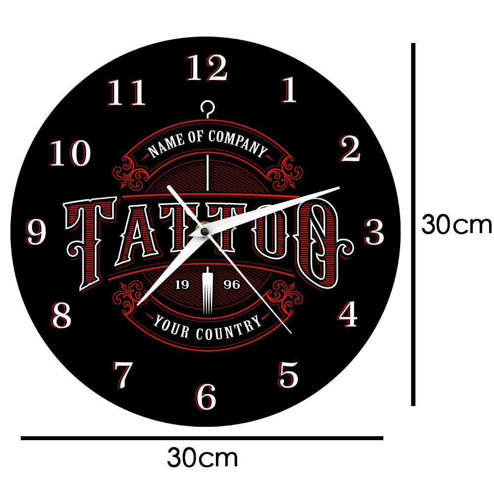 Custom Name Wall Clock Gift for Tattoo Artist