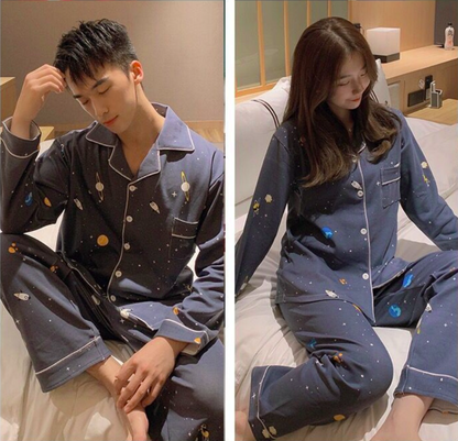 Anti-Wrinkle Pajamas Loungewear Set for Couples