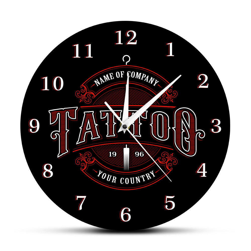 Custom Name Wall Clock Gift for Tattoo Artist