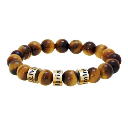 Personalized Charm Beads Mens Bracelet