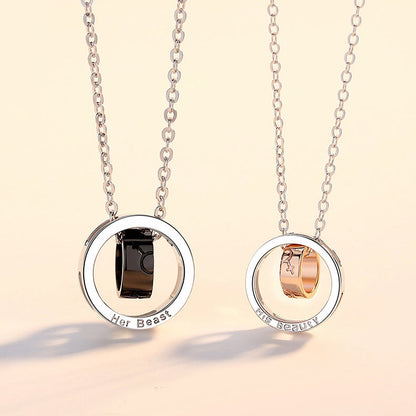 His Beauty Her Beast Promise Necklaces Anniversary Gift