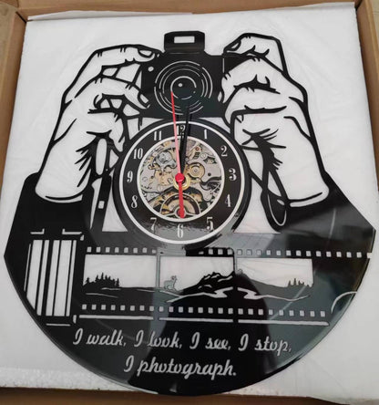 Vinyl Wall Clock Christmas Gift for Photographers