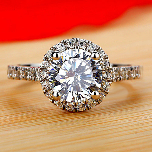 1.5 Carat Lab Diamond Halo Engagement Ring for Her