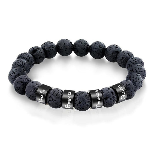 Lava Charm Beads Bracelet For Men
