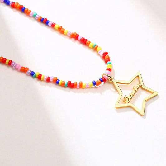 Star Shaped Name Necklace Gift for Girlfriend