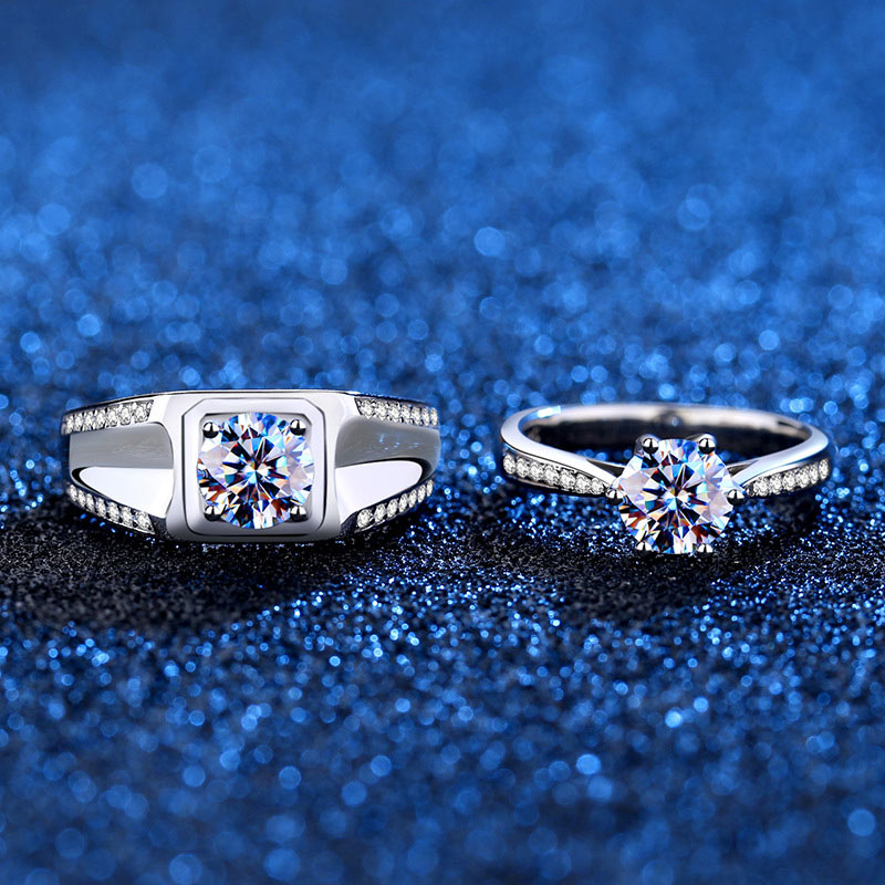 3 Carats Diamond Marriage Rings for Him and Her