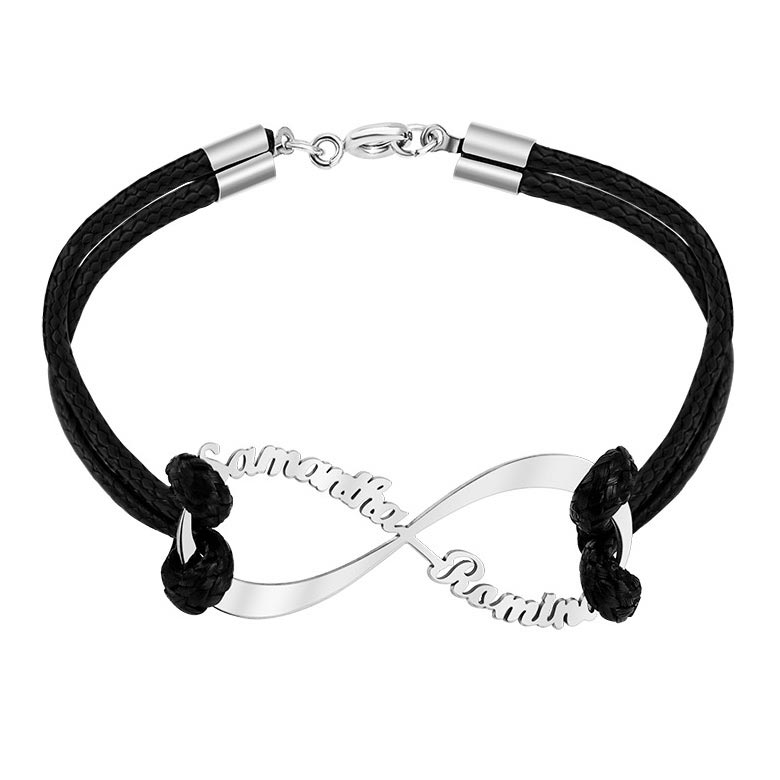 Infinity Charm Name Bracelet for Men
