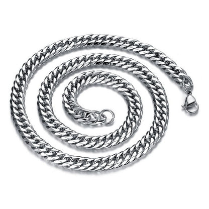 Miami Cuban Thick Chain Necklace for Men Stainless Steel