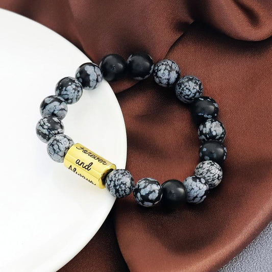 Custom Alabaster Beads Bracelet for Men