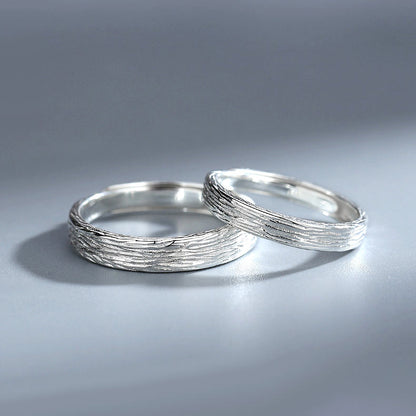 Engraved Couples Promise Rings Set Sterling Silver