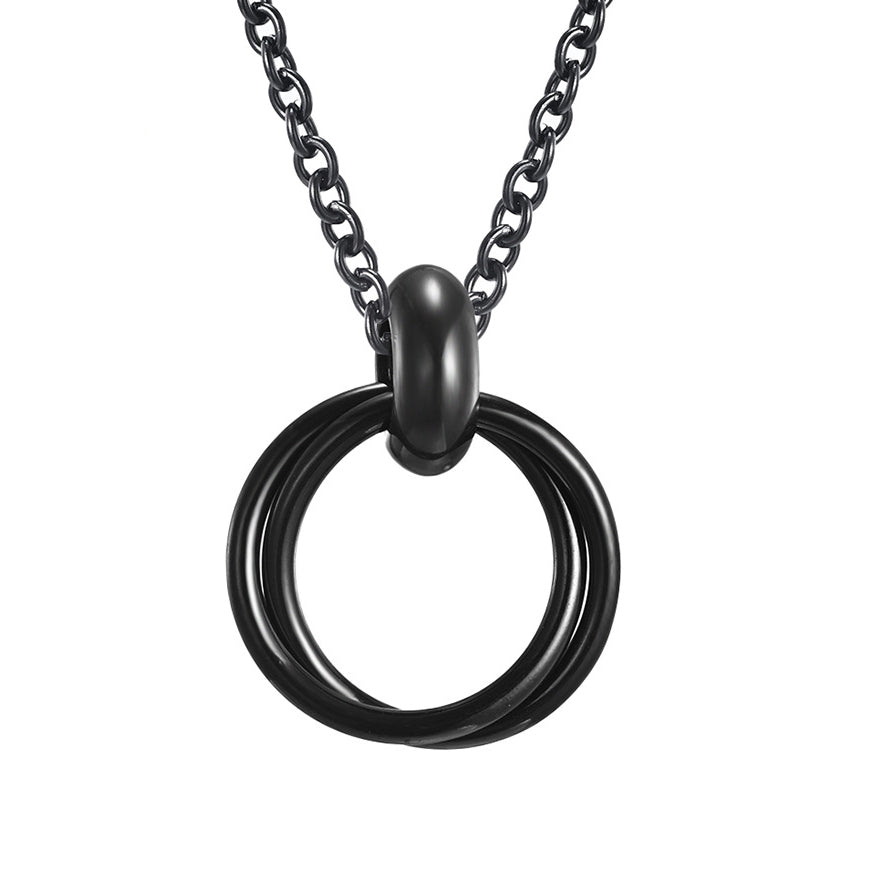 Vintage Double Rings Mens Necklace