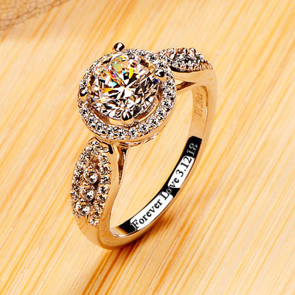 1.2 Carat Halo Diamond Wedding Ring for Her
