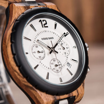 Luminous Wood Multifunctional Couple Watch Set