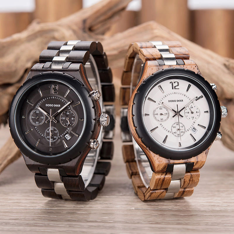 Luminous Wood Multifunctional Couple Watch Set