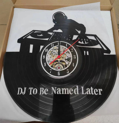 Custom DJ Name Clock Gift for DJ Lp Record